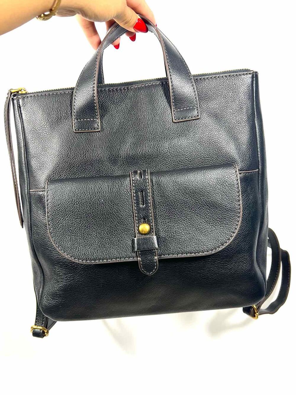 Fossil Black Pebbled Leather Purses BackPack